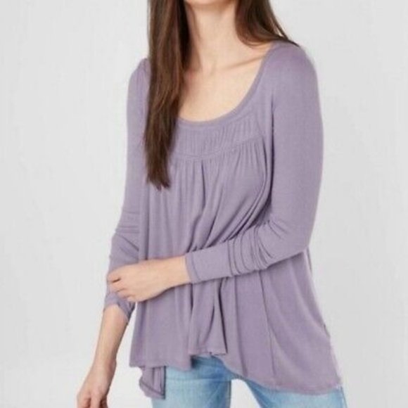 Free People Tops - Free People We The Free Womens Purple Love Valley Ribbed Long Sleeve Top Size S
